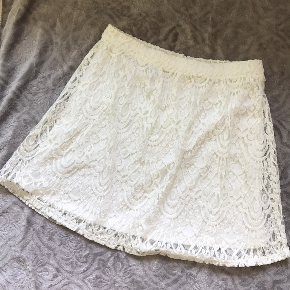 3/$20 18” ivory lace skirt